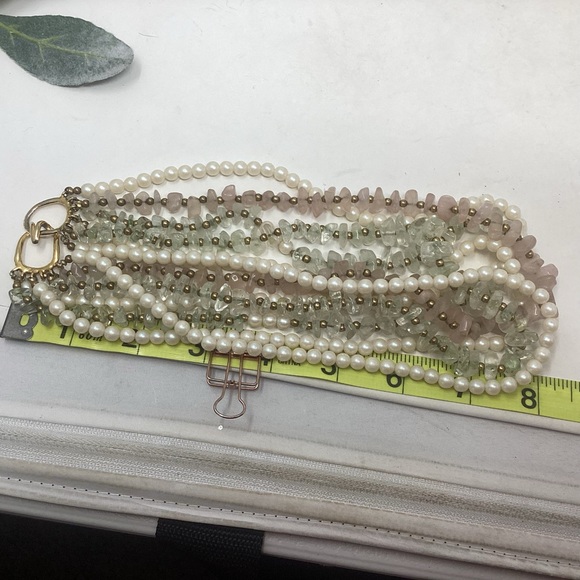 Multi Strand Pearl & Nature Stone Necklace - Picture 6 of 6